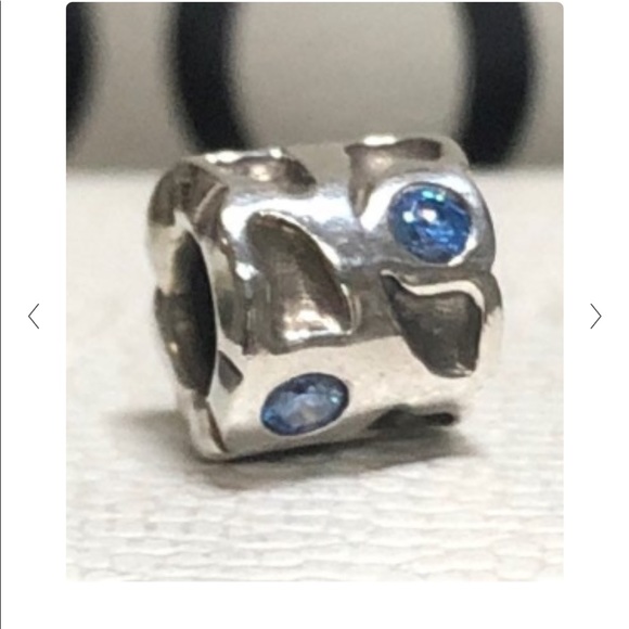 Pandora Blue Pond Charm Sterling silver. 
Recessed Pond-like areas and Blue Cz - Picture 1 of 7